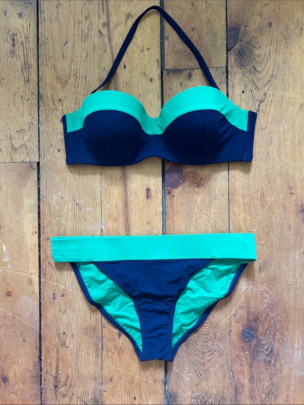 Tory Burch Navy and two-piece with Green Trim